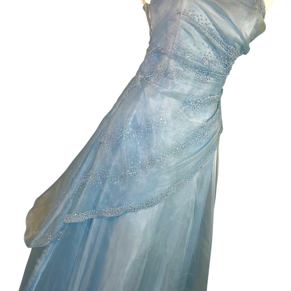 VTG Fairytale Blue Fairy Evening Gown XS Cinderella Princess Ball Gown Coquette - Picture 6 of 13